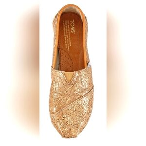 Toms NWT Women’s Alpargata Rose Gold Glitter Espadrille size 5.5